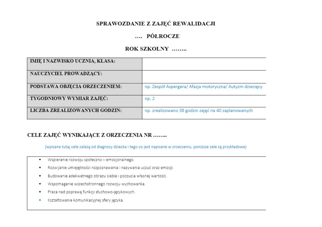 miniTECZKA do zajęć REWALIDACJI - szkoła podstawowa - produkt cyfrowy.
