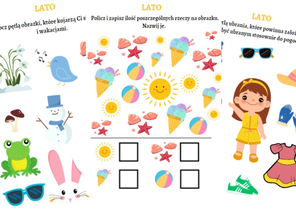 NADCHODZI LATO - karty pracy + gry - produkt cyfrowy.