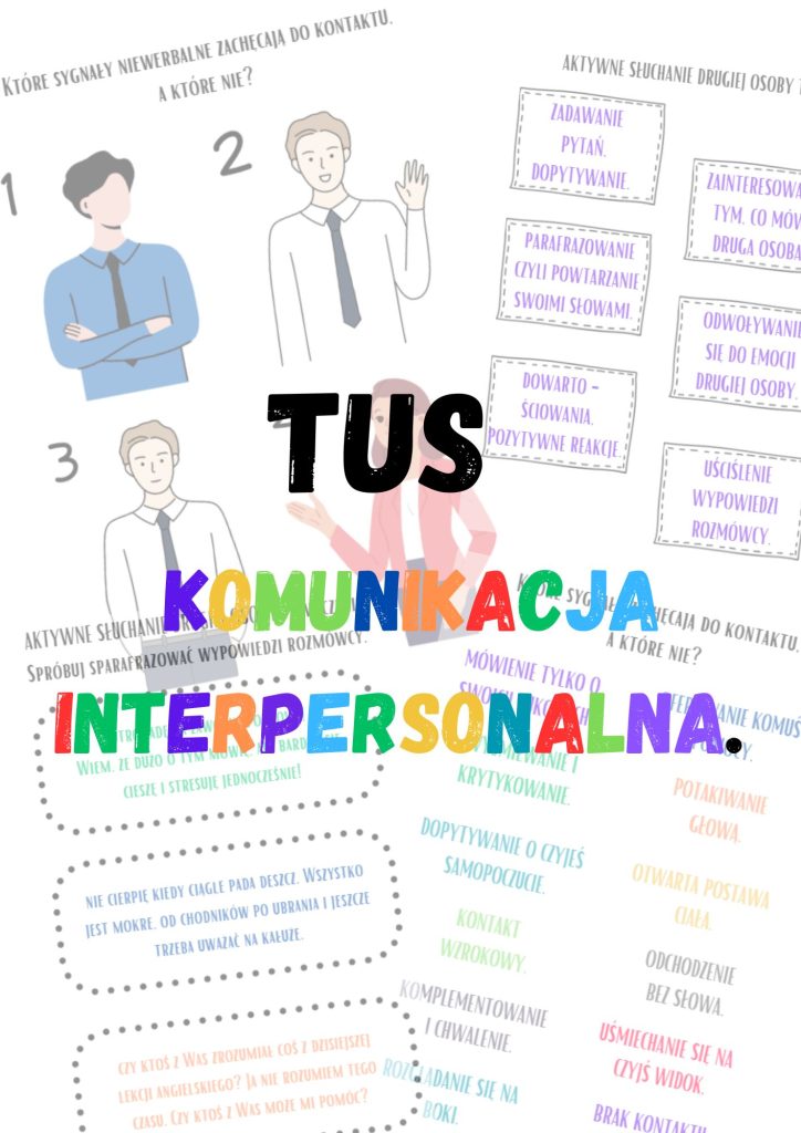 Komunikacja interpersonalna TUS - ćwiczenia dla uczniów starszych - produkt cyfrowy.