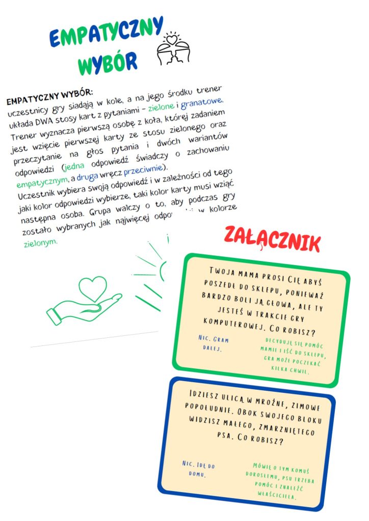 EMPATYCZNY WYBÓR - gra na zajęcia TUS/rewalidację - produkt cyfrowy