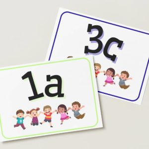 Tabliczki na drzwi klasy - 1a,b,c/ 2a,b,c/ 3a,b,c - do druku, produkt cyfrowy